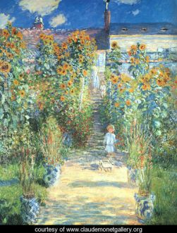 Claude Monet, The Artist Garden at Vetheuil, 1880, Oil on Canvas, Vetheuil France. 